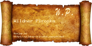 Wildner Piroska névjegykártya